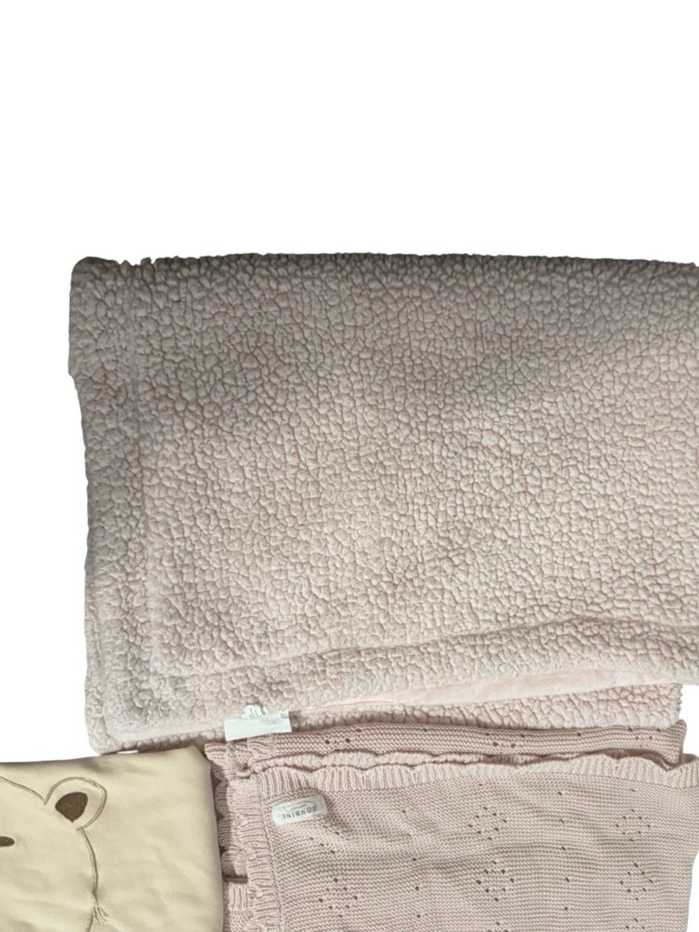Set of 3 Baby Girl Blankets Pink Fleece Stroller Blanket Bundle - Picture 7 of 7
